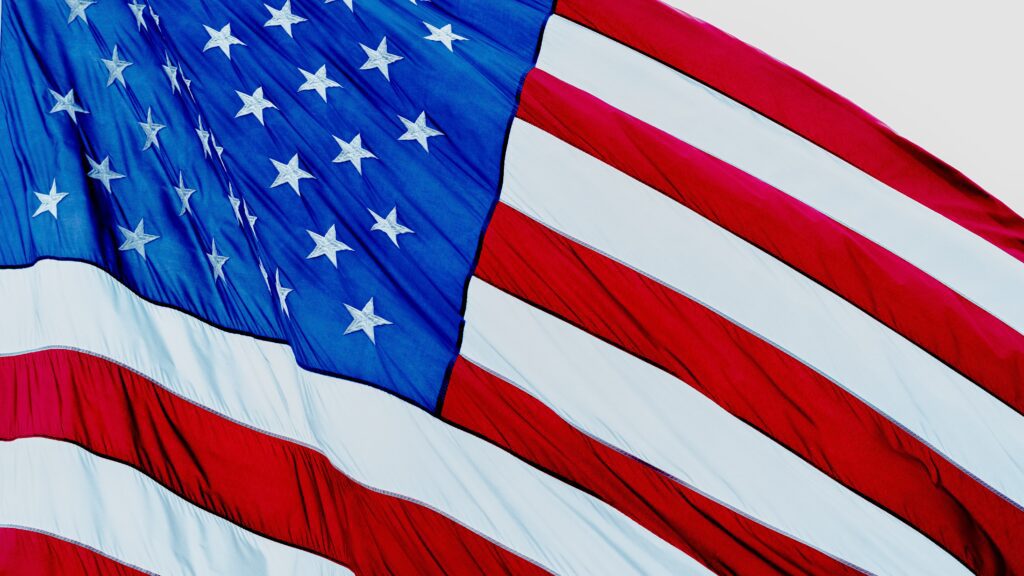 Close up of US Flag